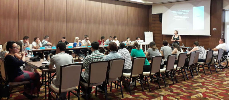 Slika 1. U periodu od 28. do 30. juna 2019. godine u Sarajevu je realizovana radionica za izradu strategije aktivea mladih s invaliditetom koalicija u sklopu MyRight programa zajedničkih aktivnosti Slika 1. U periodu od 28. do 30. juna 2019. godine u Sarajevu je realizovana radionica za izradu strategije aktivea mladih s invaliditetom koalicija u sklopu MyRight programa zajedničkih aktivnosti