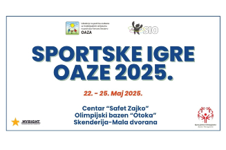 Sportske igre Oaze (SIO) 2025 - slika sa nazivom takmičenja, periodom održavanja i na kojoj su koga igara, Udruženja Oaza i MyRight-a i Specijalne olimpijade BiH.