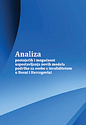 Slika naslovne stranice Analize postojećih mogućnosti uspostavljanja novih modela podrA!ke za OSI u BiH
